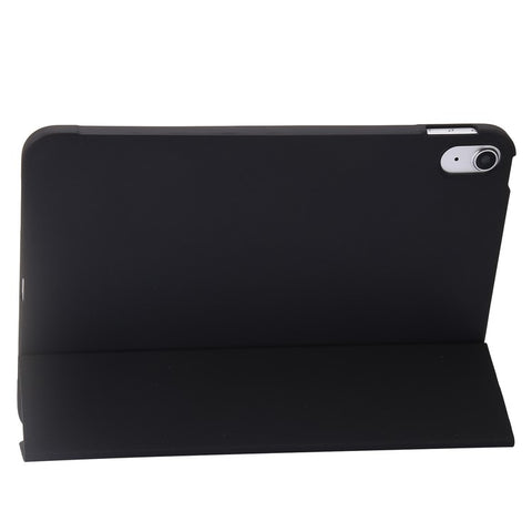 For iPad (2025) / 10.9 (2022) Three-Fold Stand PU Leather + Silicone Cover Tablet Anti-Drop Shockproof Case