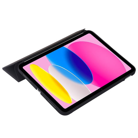 For iPad (2025) / 10.9 (2022) Three-Fold Stand PU Leather + Silicone Cover Tablet Anti-Drop Shockproof Case