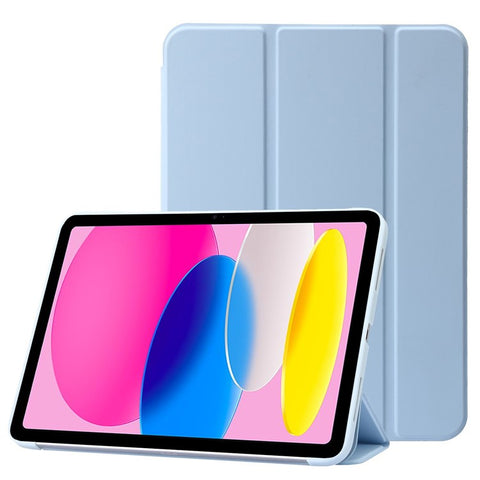 For iPad (2025) / 10.9 (2022) Three-Fold Stand PU Leather + Silicone Cover Tablet Anti-Drop Shockproof Case