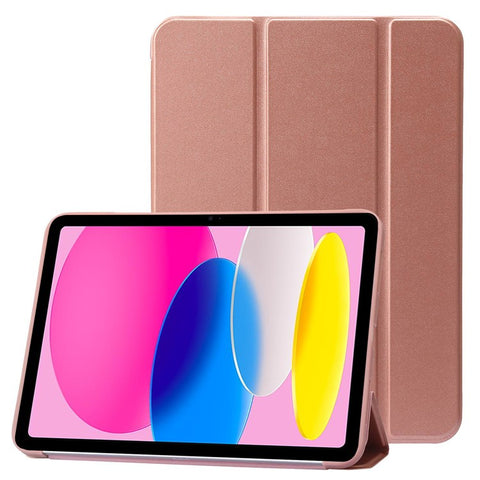 For iPad (2025) / 10.9 (2022) Three-Fold Stand PU Leather + Silicone Cover Tablet Anti-Drop Shockproof Case