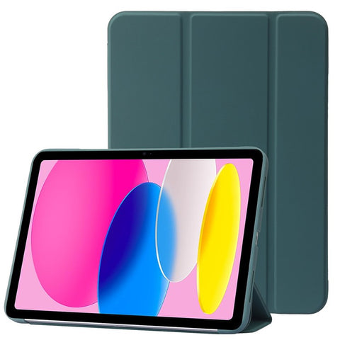 For iPad (2025) / 10.9 (2022) Three-Fold Stand PU Leather + Silicone Cover Tablet Anti-Drop Shockproof Case