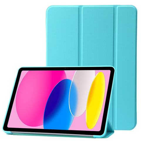 For iPad (2025) / 10.9 (2022) Three-Fold Stand PU Leather + Silicone Cover Tablet Anti-Drop Shockproof Case