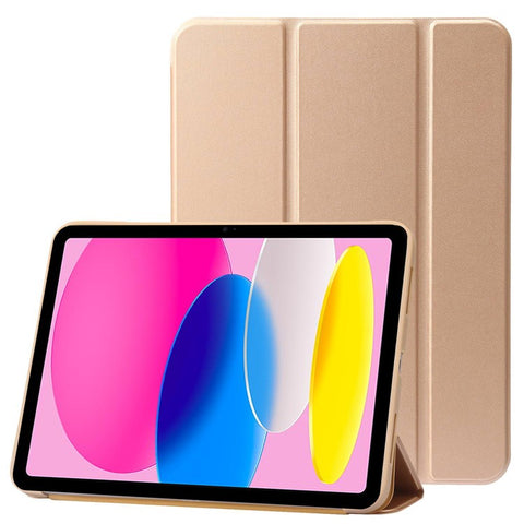 For iPad (2025) / 10.9 (2022) Three-Fold Stand PU Leather + Silicone Cover Tablet Anti-Drop Shockproof Case