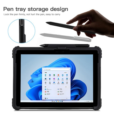 For Microsoft Surface Pro 9 Acrylic + TPU Transparent Case Portable Carrying Case Anti-Scratch Laptop Protector with Pen Slot
