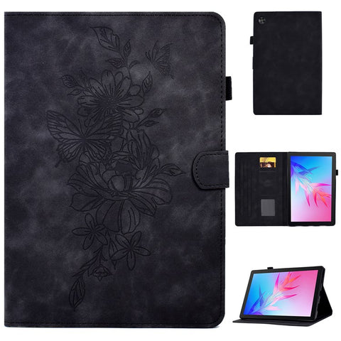 For Huawei Enjoy Tablet 2  /  MatePad T 10 9.7 inch  /  T 10S 10.1 inch  /  Honor Pad 6 10.1-inch  /  Pad X6 9.7 inch Butterfly Flower Pattern Imprinted Tablet Case PU Leather Stand Card Slot Cover
