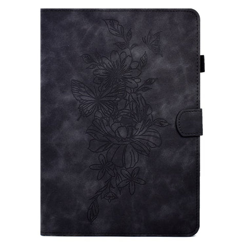 For Huawei Enjoy Tablet 2  /  MatePad T 10 9.7 inch  /  T 10S 10.1 inch  /  Honor Pad 6 10.1-inch  /  Pad X6 9.7 inch Butterfly Flower Pattern Imprinted Tablet Case PU Leather Stand Card Slot Cover