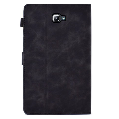 For Samsung Galaxy Tab A 10.1 (2016) T580 / T585 Shockproof Tablet Cover PU Leather Butterfly Flower Pattern Imprinted Protective Stand Case Card Holder