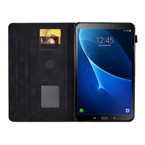 For Samsung Galaxy Tab A 10.1 (2016) T580 / T585 Shockproof Tablet Cover PU Leather Butterfly Flower Pattern Imprinted Protective Stand Case Card Holder