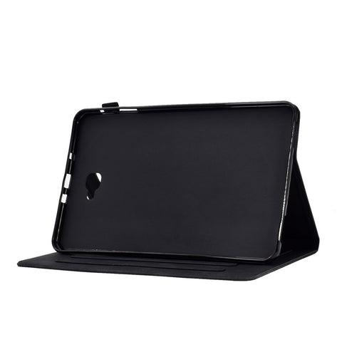 For Samsung Galaxy Tab A 10.1 (2016) T580 / T585 Shockproof Tablet Cover PU Leather Butterfly Flower Pattern Imprinted Protective Stand Case Card Holder