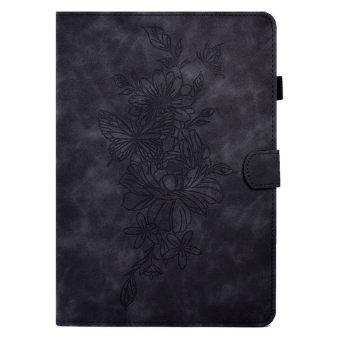 For Samsung Galaxy Tab A 10.1 (2016) T580 / T585 Shockproof Tablet Cover PU Leather Butterfly Flower Pattern Imprinted Protective Stand Case Card Holder
