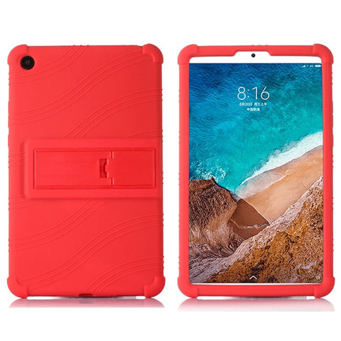 Protective Cover for Xiaomi Mi Pad 4, Flexible Silicone Tablet Case with PC Kickstand Design