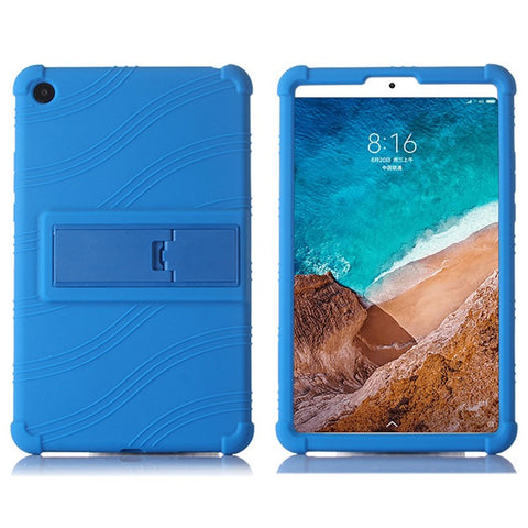 Protective Cover for Xiaomi Mi Pad 4, Flexible Silicone Tablet Case with PC Kickstand Design