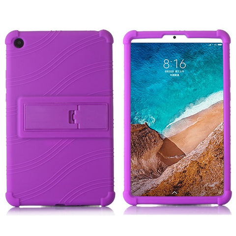 Protective Cover for Xiaomi Mi Pad 4, Flexible Silicone Tablet Case with PC Kickstand Design