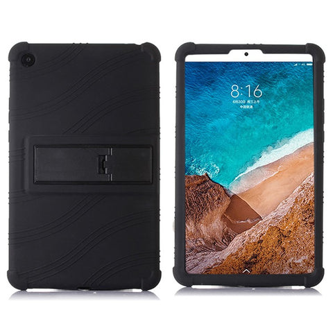 Protective Cover for Xiaomi Mi Pad 4, Flexible Silicone Tablet Case with PC Kickstand Design