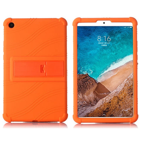 Protective Cover for Xiaomi Mi Pad 4, Flexible Silicone Tablet Case with PC Kickstand Design