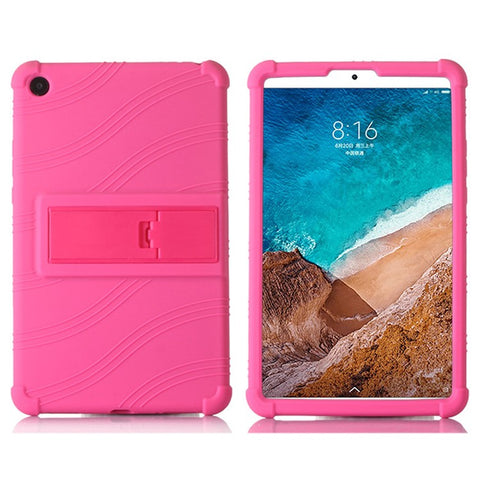 Protective Cover for Xiaomi Mi Pad 4, Flexible Silicone Tablet Case with PC Kickstand Design
