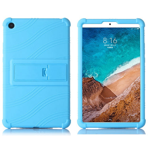 Protective Cover for Xiaomi Mi Pad 4, Flexible Silicone Tablet Case with PC Kickstand Design