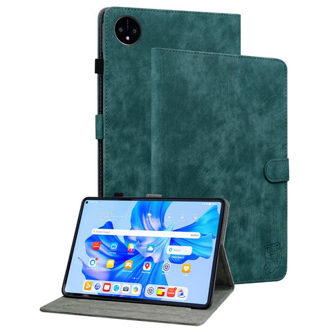 For Huawei MatePad Pro 11 (2022) PU Leather Stand Case Imprinted Cute Tiger Pattern Anti-drop Flip Tablet Cover with Card Holder