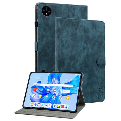 For Huawei MatePad Pro 11 (2022) PU Leather Stand Case Imprinted Cute Tiger Pattern Anti-drop Flip Tablet Cover with Card Holder