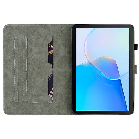 For Huawei MatePad SE 10.4 inch Imprinted Cute Tiger Pattern PU Leather Stand Case Card Holder Design Flip Tablet Cover