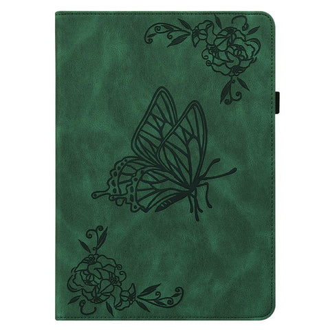 For Huawei MatePad SE 10.4 inch Flip Cover, Butterfly Flower Imprinted PU Leather Card Holder Stand Tablet Case with Pencil Holder