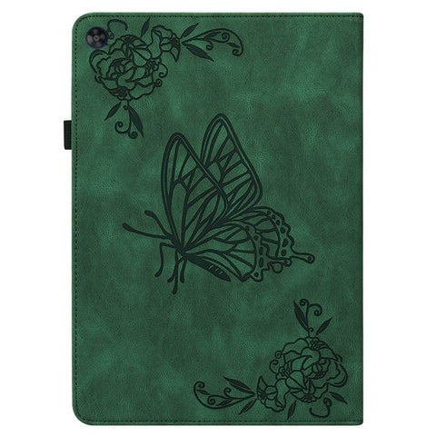 For Huawei MatePad SE 10.4 inch Flip Cover, Butterfly Flower Imprinted PU Leather Card Holder Stand Tablet Case with Pencil Holder