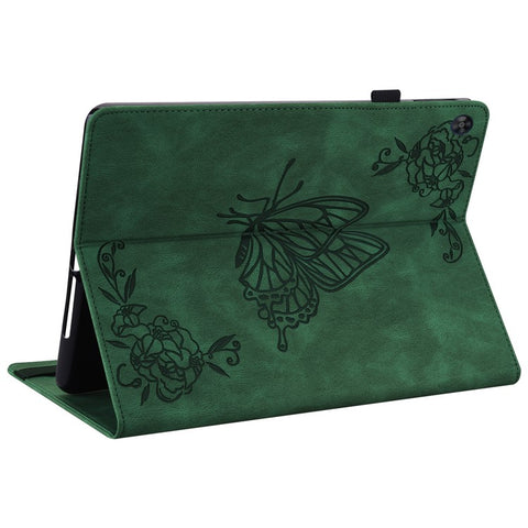 For Huawei MatePad SE 10.4 inch Flip Cover, Butterfly Flower Imprinted PU Leather Card Holder Stand Tablet Case with Pencil Holder