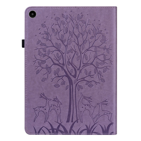 For Huawei MatePad SE 10.4-inch Shockproof Case Tree Deer Imprinted Stand Leather Cover with Card Slots