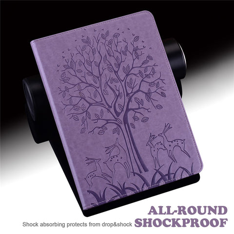 For Huawei MatePad SE 10.4-inch Shockproof Case Tree Deer Imprinted Stand Leather Cover with Card Slots