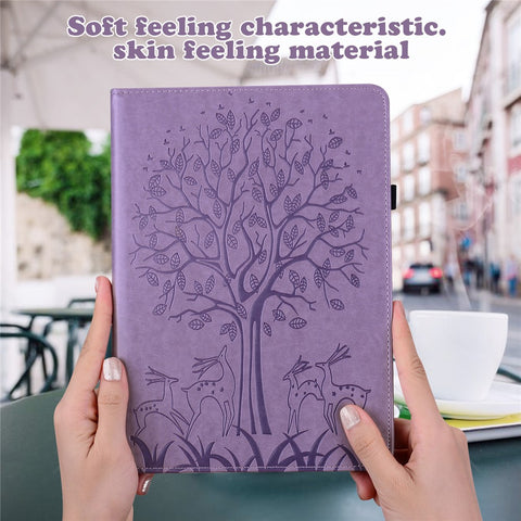 For Huawei MatePad SE 10.4-inch Shockproof Case Tree Deer Imprinted Stand Leather Cover with Card Slots