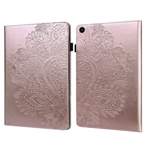 For Huawei MatePad SE 10.4-inch Flower Imprinting Tablet Cover Foldable Stand PU Leather Card Holder Drop-proof Case