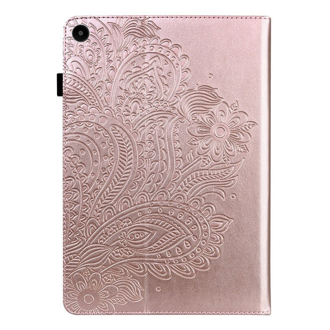 For Huawei MatePad SE 10.4-inch Flower Imprinting Tablet Cover Foldable Stand PU Leather Card Holder Drop-proof Case
