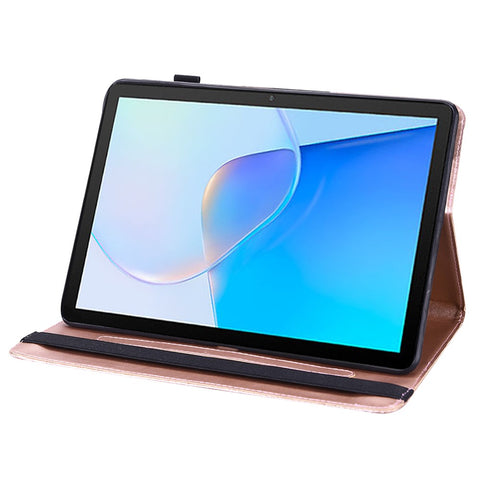 For Huawei MatePad SE 10.4-inch Flower Imprinting Tablet Cover Foldable Stand PU Leather Card Holder Drop-proof Case