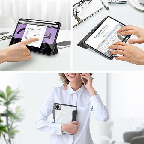 DUX DUCIS TOBY Series For Xiaomi Pad 6 / 6 Pro Tablet Case PU Leather Auto Wake  /  Sleep Tri-fold Stand Cover