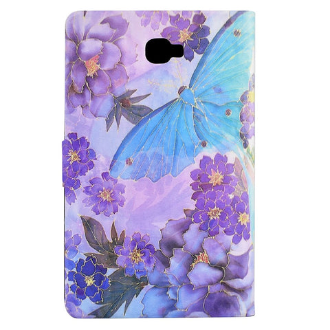For Samsung Galaxy Tab A 10.1 (2016) T580 / T585 Leather Flip Cover Pattern Printed Tablet Case with Card Slots