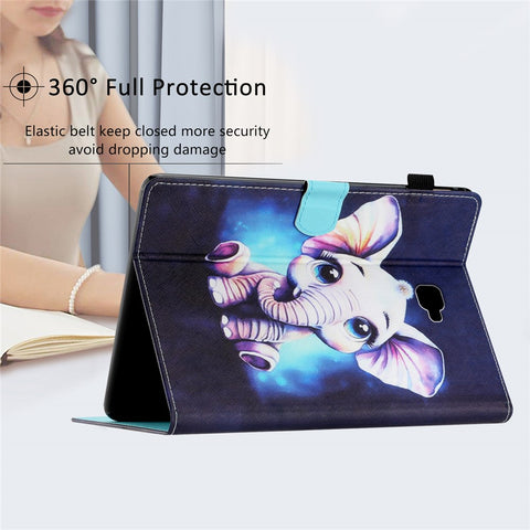 For Samsung Galaxy Tab A 10.1 (2016) T580 / T585 PU Leather Cover Pattern Printing Shockproof Tablet Case