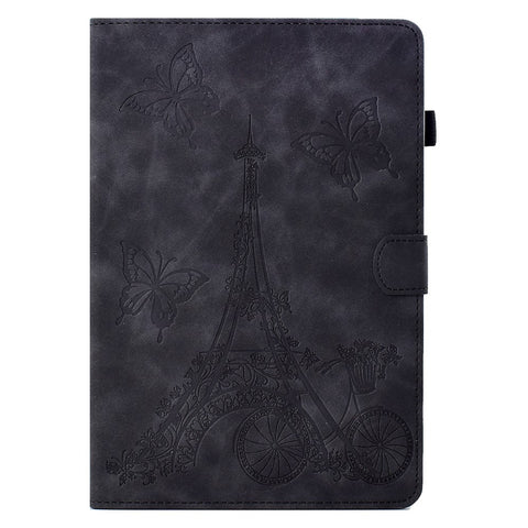 For Huawei MatePad SE 10.4-inch Protective Case Iron Tower Imprinted PU Leather Flip Stand Cover with Card Holder