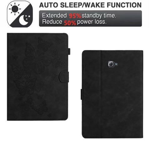 For Samsung Galaxy Tab A 10.1 (2016) T580 T585 Card Holder Tablet Case Imprinted Leather Stand Tablet Cover