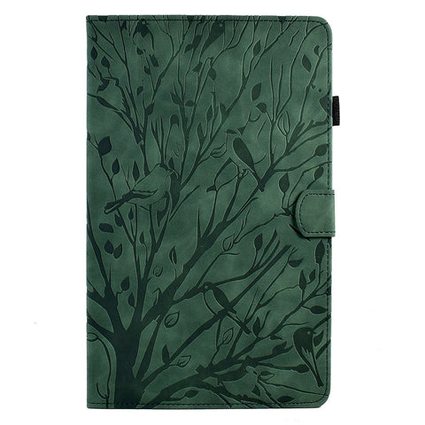 For Samsung Galaxy Tab A 10.1 (2016) T580 T585 PU Leather Tablet Stand Case Imprinted Tree Card Holder Cover