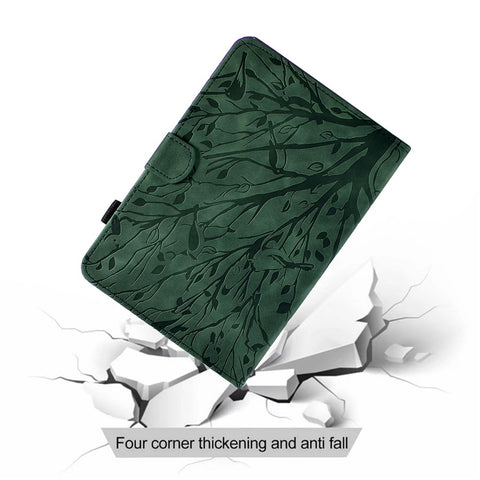 For Samsung Galaxy Tab A 10.1 (2016) T580 T585 PU Leather Tablet Stand Case Imprinted Tree Card Holder Cover