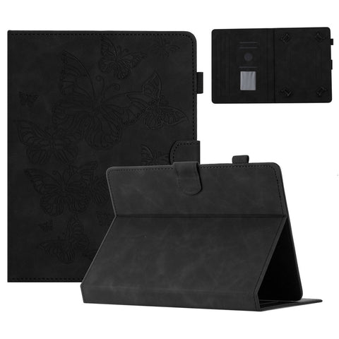 Butterfly Imprinted Stand Case for 10-inch Tablet, Card Holder PU Leather Tablet Cover