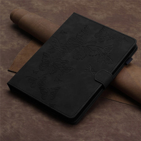Butterfly Imprinted Stand Case for 10-inch Tablet, Card Holder PU Leather Tablet Cover