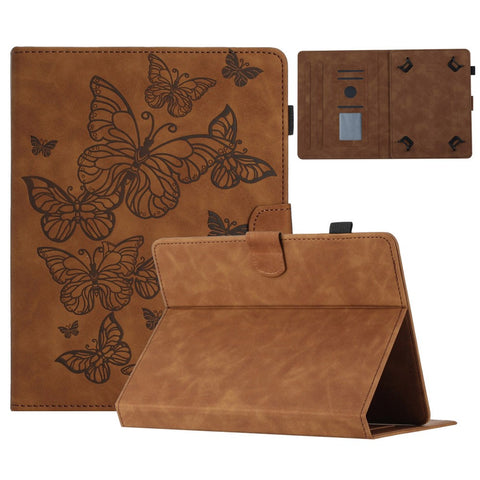 Butterfly Imprinted Stand Case for 10-inch Tablet, Card Holder PU Leather Tablet Cover