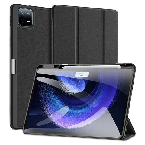 DUX DUCIS Domo Series for Xiaomi Pad 6 / Pad 6 Pro Tablet Case PU Leather Full-Body Tri-Fold Stand Folio Smart Cover