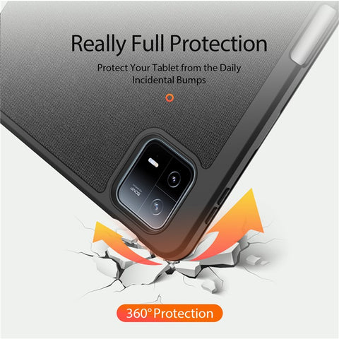 DUX DUCIS Domo Series for Xiaomi Pad 6 / Pad 6 Pro Tablet Case PU Leather Full-Body Tri-Fold Stand Folio Smart Cover