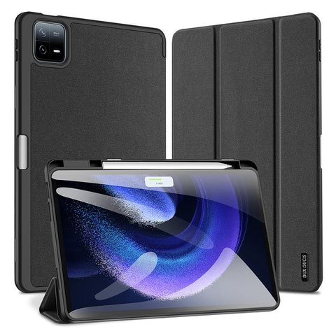DUX DUCIS Domo Series for Xiaomi Pad 6 / Pad 6 Pro Tablet Case PU Leather Full-Body Tri-Fold Stand Folio Smart Cover