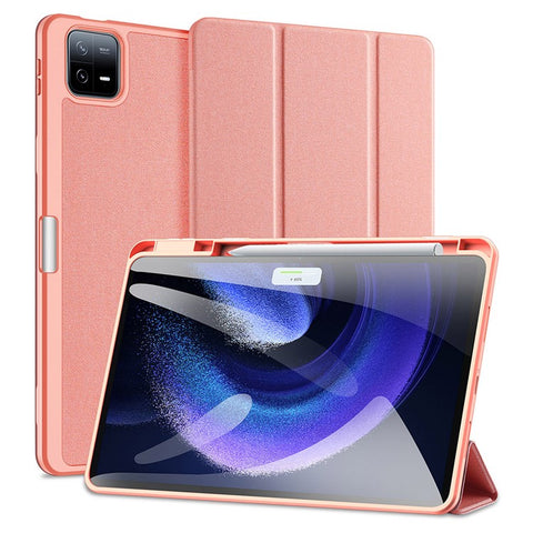 DUX DUCIS Domo Series for Xiaomi Pad 6 / Pad 6 Pro Tablet Case PU Leather Full-Body Tri-Fold Stand Folio Smart Cover