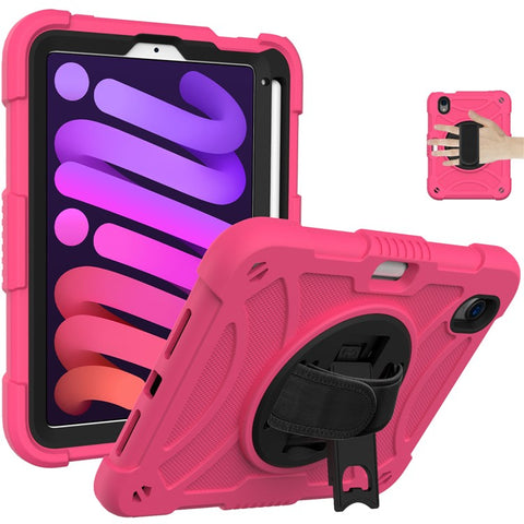 For iPad mini (2024) / mini (2021) Silicone+PC Protective Cover Rotating Kickstand Shockproof Tablet Case with Pencil Holder