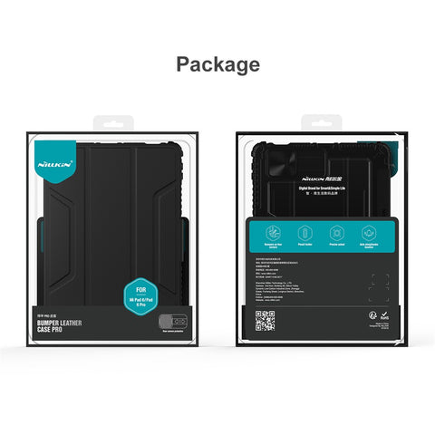 NILLKIN Bumper Leather Case Pro for Xiaomi Pad 6 / Pad 6 Pro Slide Camera Cover PU Leather Trifold Stand Tablet Case with Auto Wake / Sleep