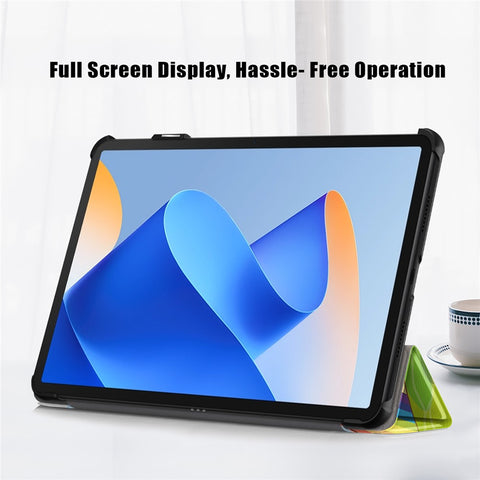 For Huawei MatePad 11 (2023) Tri-fold Stand Tablet Case Pattern Printing PU Leather Cover with Auto Wake / Sleep